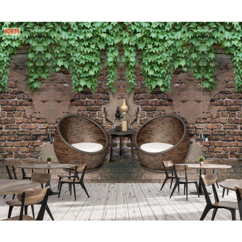 Tranh dán tường 3D decor quán trà sữa in khổ lớn liên hệ 0367199384