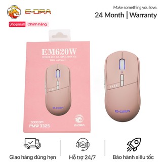 Chuột chơi game không dây E-Dra EM620w Pink - Led RGB - Màu hồng -  Wireless 2.4Ghz - 5000DPI - Click Huano 20M