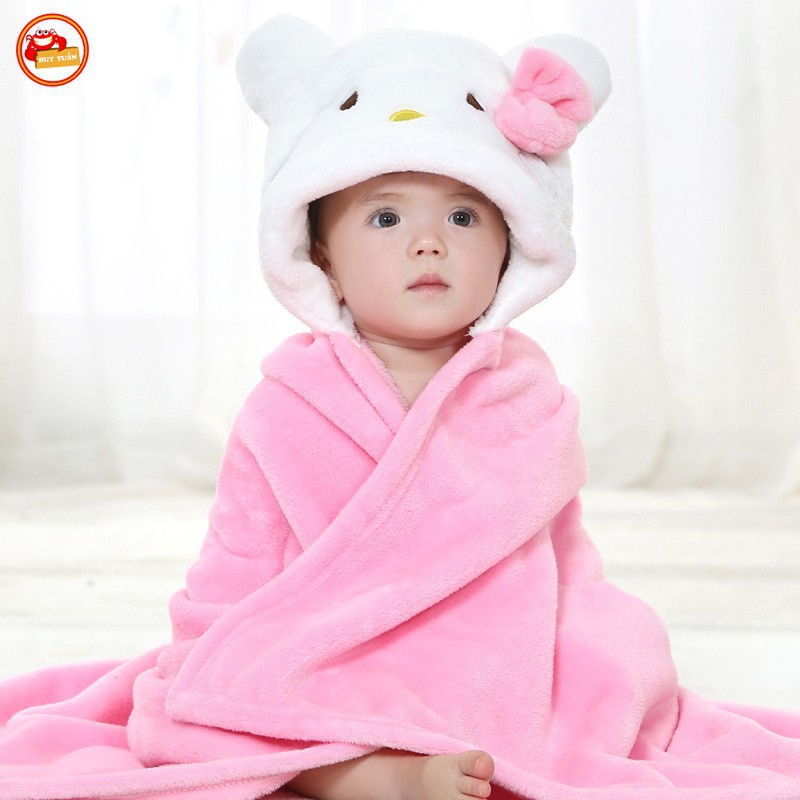 Áo choàng tắm cotton hình thú xinh xắn cho bé (ACT02)