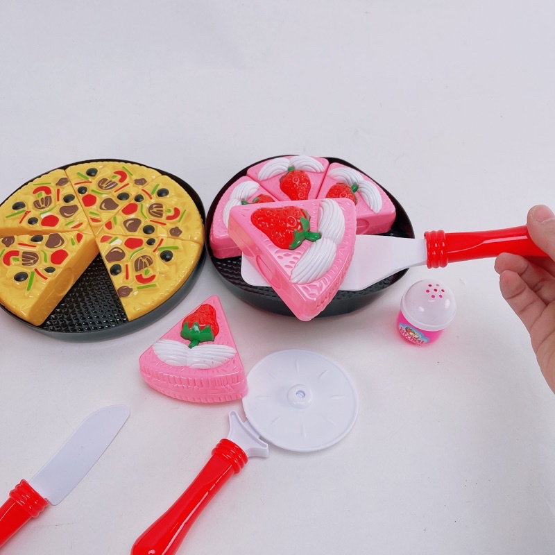 🍕XẢ KHO🍕Bộ Đồ Chơi Cắt Bánh-Cắt Pizza Hình Hello Kitty Cho Bé Cực Yêu