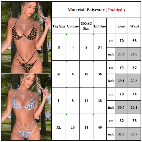 Bikini cổ yếm họa tiết da báo có mút nâng ngực phong cách Brazil | BigBuy360 - bigbuy360.vn