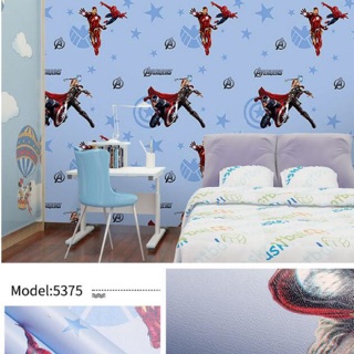 Cuộn decal giấy dán tường siêu nhân khổ 0.45x10m