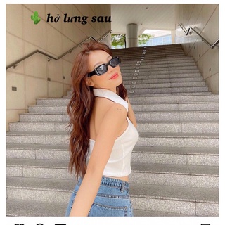 Áo croptop cổ bẻ hở lưng