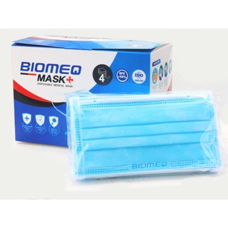 Khẩu trang y tế cao cấp BioMed Mask (4 lớp, 50 chiếc, kháng khuẩn, siêu mềm mịn)