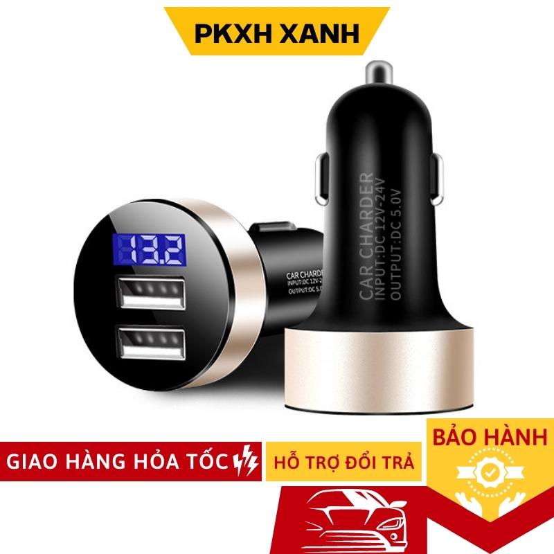 Tẩu Sạc Ô Tô , Cốc Sạc Xe Hơi 3.1A - 4.8A Sạc Siêu Nhanh 2 Đầu USB Và Màn Hình Hiển Thị Điện Áp Vào