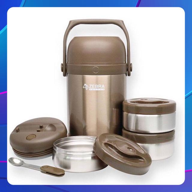 Camen giữ nhiệt Inox 304 Zebra Vacuum Food Jar 1.8 Lít Thái Lan