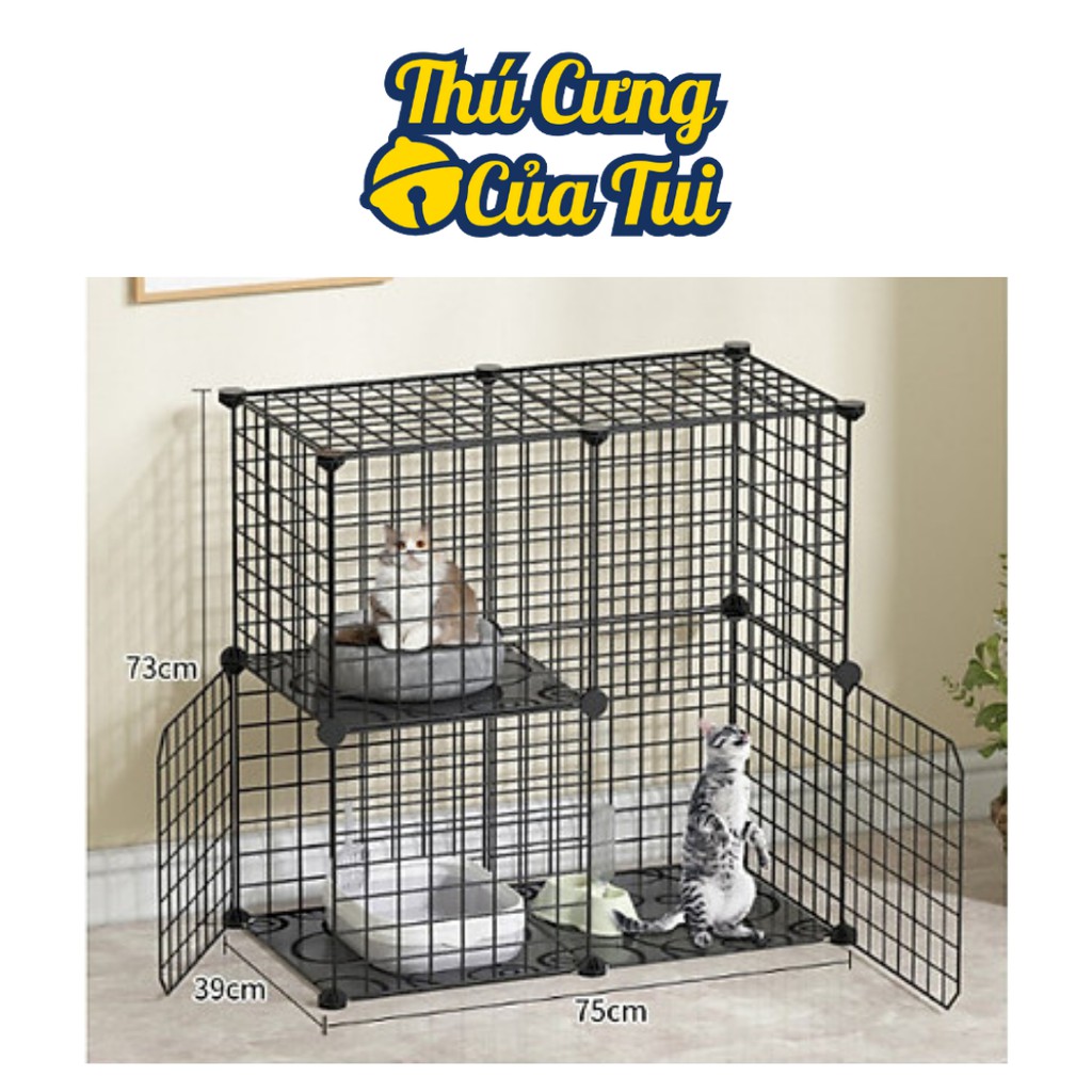 Combo Lưới Ghép Chuồng Quây Thú Cưng Chó Mèo ( tặng kèm chốt ) - Combo 2 Tầng 2x1x2 - Thú Cưng Của Tui