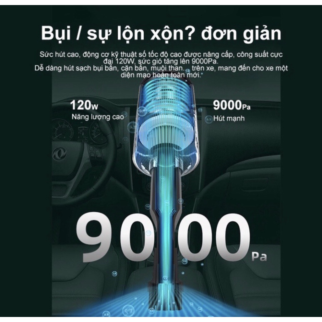 Máy hút bụi cầm tay mini không dây - Máy hút bụi đa năng lực hút siêu mạnh
