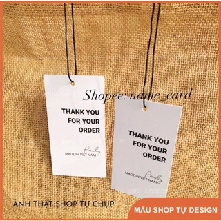 Tag quần áo, mác giấy có sẵn tại shop