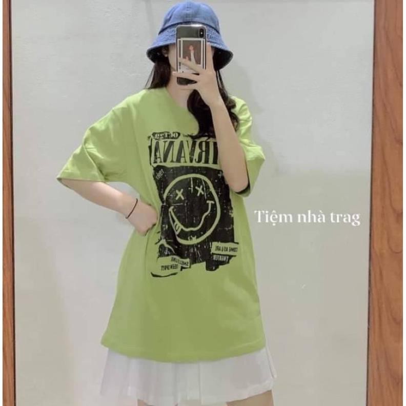 Áo cotton tay lỡ unisex - Áo mặt lè lưỡi . NIRVANA *