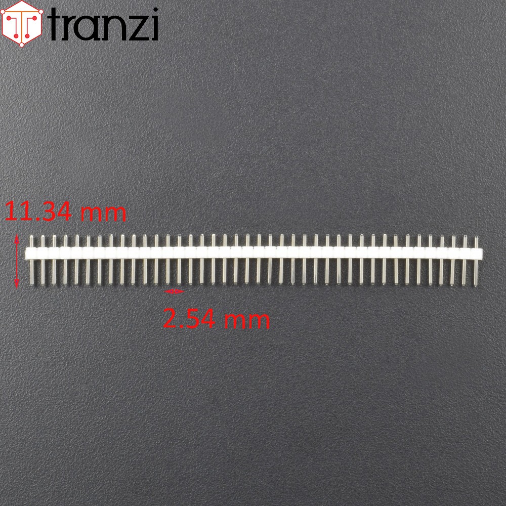 Giăm cắm 2.54mm đơn đực thẳng 40P 11.34mm trắng mạ Niken - túi  5 cái