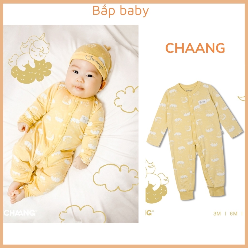 Bộ body cho bé CHAANG sơ sinh dài tay cúc giữa bé trai và bé gái PONY &amp; DINO