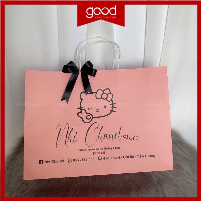 [HÀNG CHUẨN] in túi giấy theo yêu cầu, in túi giấy kraft cho các shop, in túi đựng quà tặng thông tin yêu cầu -  100 cái