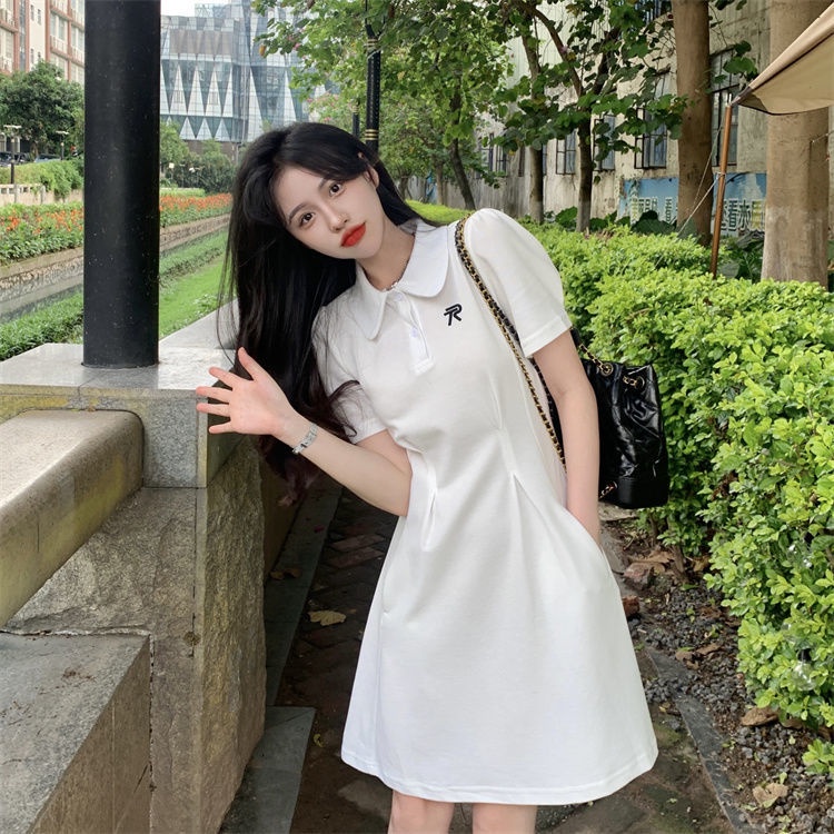 Đầm Chữ A Tay Ngắn Cổ Polo Thời Trang Mùa Hè Mới 2022