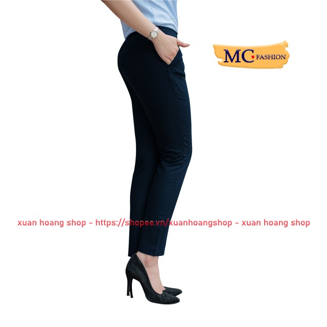 Quần Tây Nữ Lưng Cao, Dáng Âu Công Sở Đẹp Mc Fashion, Màu Đen, Xanh Tím Than, Chất Vải Co Giãn Nhẹ, Size Đủ Q0380