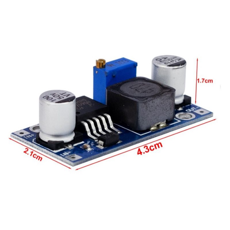 Mạch hạ áp 3A,5A,DC - DC 2596s,in put 3,2-40v,out put 1,25-35v,