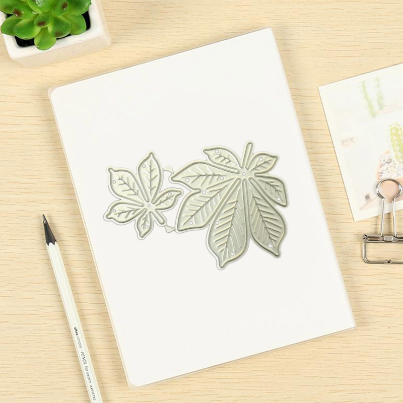 Khuôn Thẻ Kim Loại Cắt Giấy Trang Trí Sổ Lưu Niệm DIY Hình Chiếc Lá