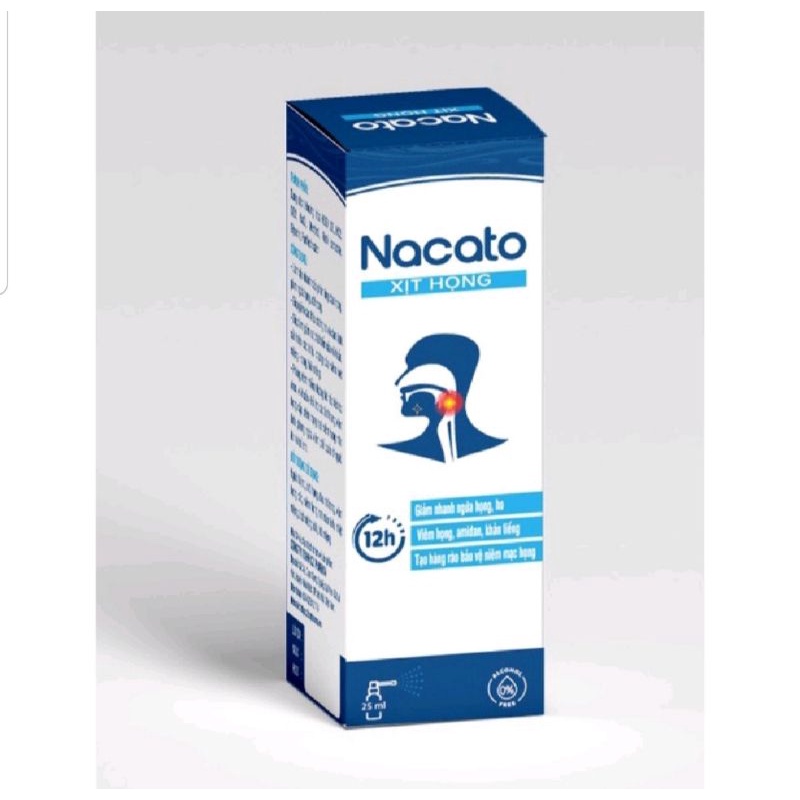 Xịt họng Nacato làm dịu họng, giảm đau rát, ngứa họng