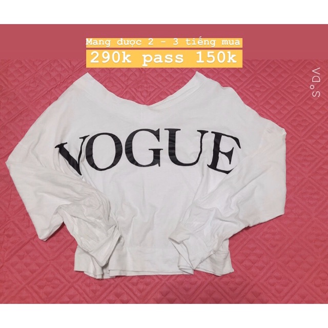 Thanh Lý Áo Trễ Vai Tay Dài VOGUE (Ảnh Thật)