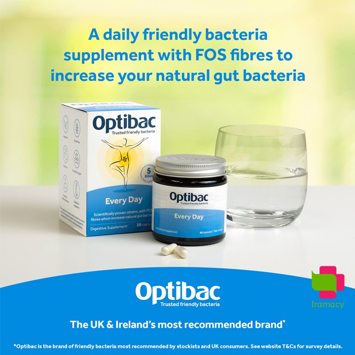 Men vi sinh Optibac xanh da trời Probiotics For Every Day, UK (30v) giúp tiêu hóa hàng ngày cho người từ 4 tuổ