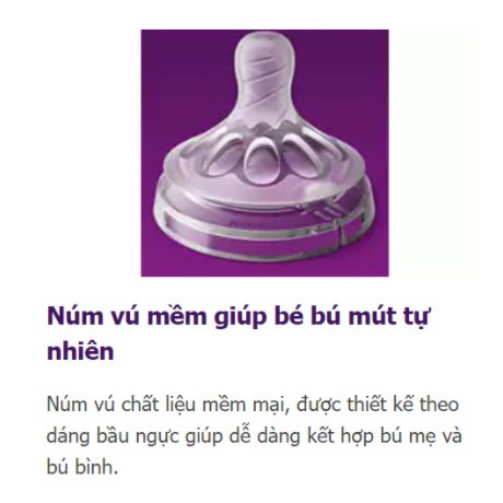 [CHÍNH HÃNG] NÚM Bình Sữa Philips Avent Nature Cổ Rộng Cho Bé