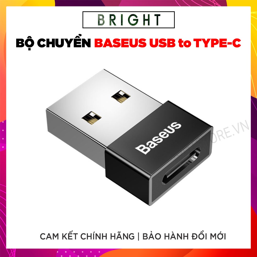 Bộ Chuyển Đổi OTG Baseus Mini Chuyển Đổi Từ USB to Type-C, Hỗ Trợ Sạc Nhanh 2.4A Max Và Truyền Dữ Liệu