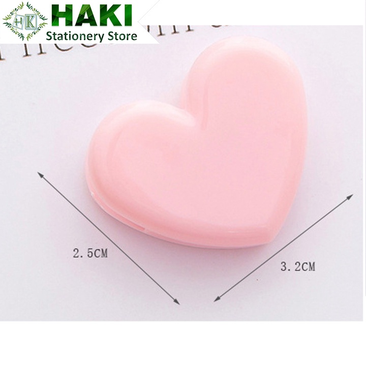 Kẹp tài liệu trái tim HAKI, kẹp giấy a4 màu hồng dễ thương KTL01