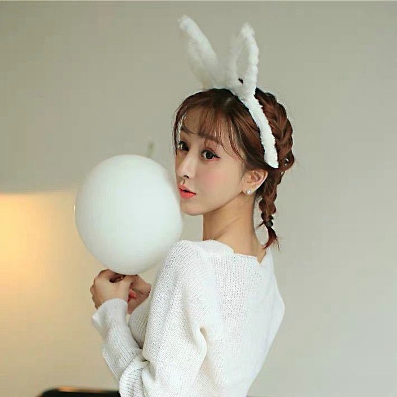 Băng Đô Cài Tóc Tai Thỏ Dễ Thương Phong Cách Hàn Quốc Cho Nữ