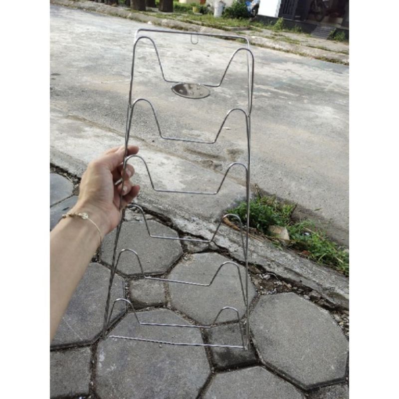 Giá treo đồ để vung nồi inox 6 tầng gọn gàng