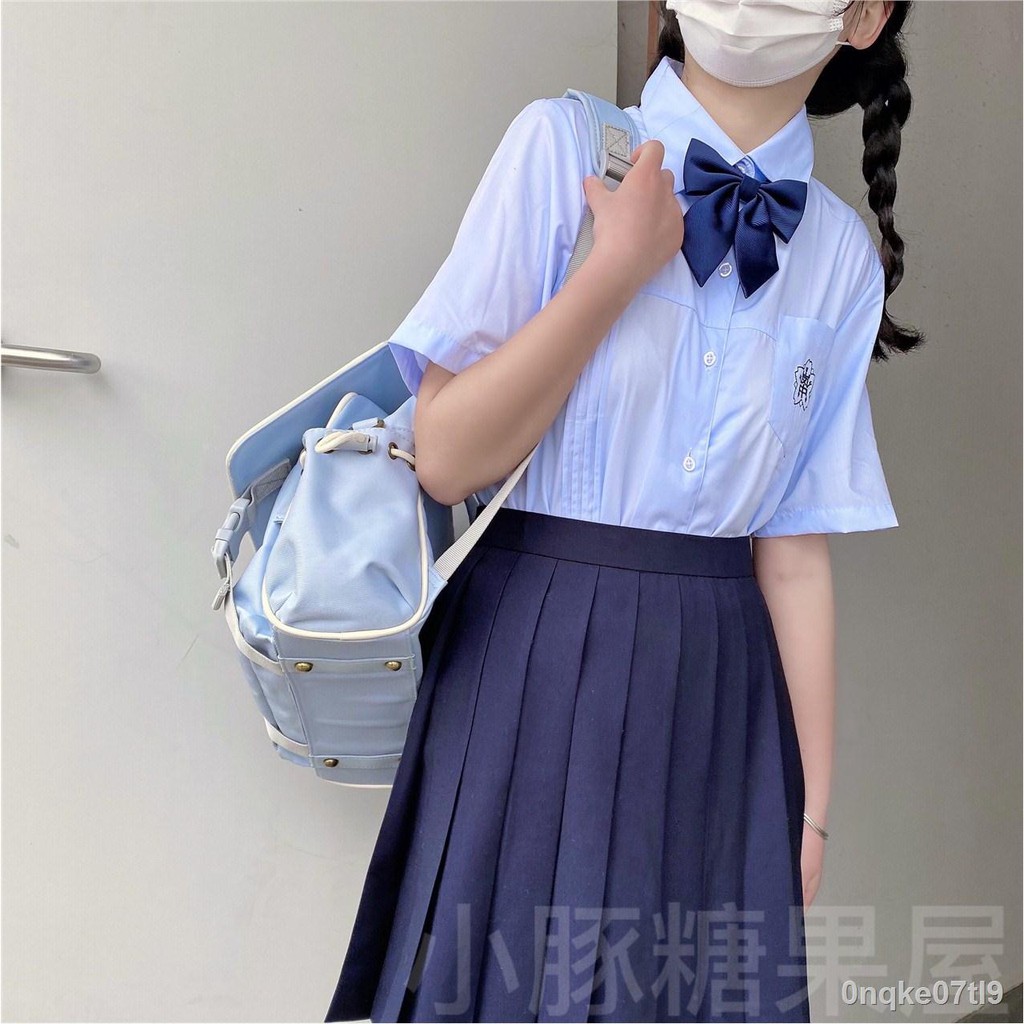 ♕☋♘[Little Dolphin Candy House] jk đồng phục váy học sinh có khóa điều chỉnh xếp ly điểm đen Nhật Bản
