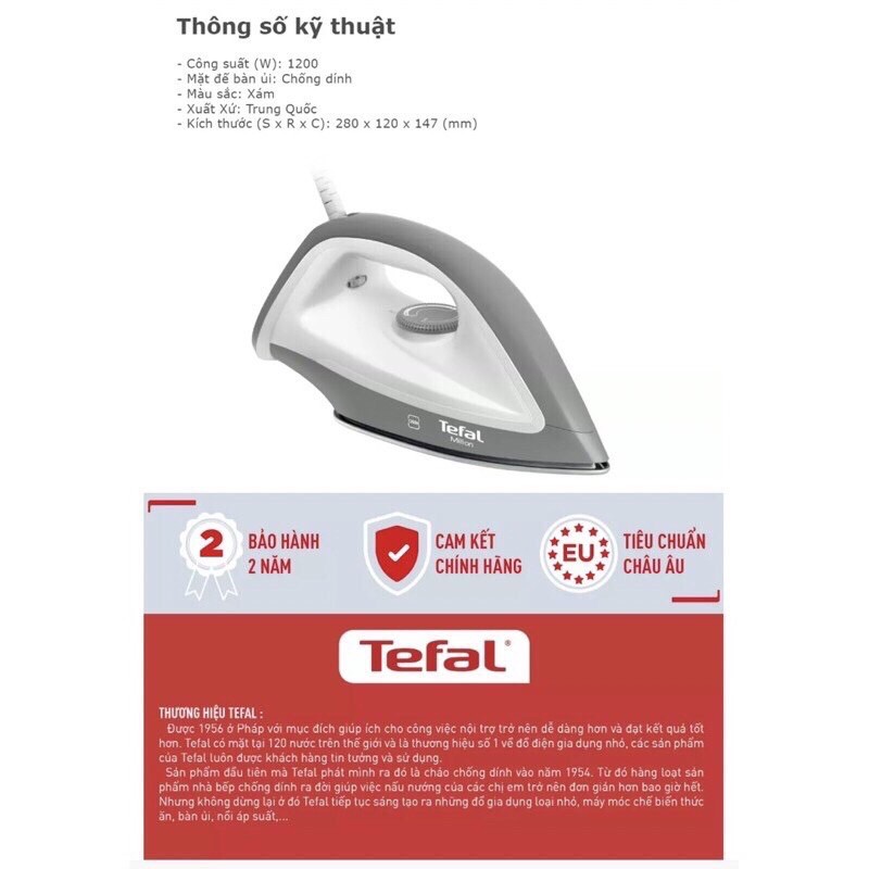 Bà ủi khô Tefal FS2610L0 thanh lý cty