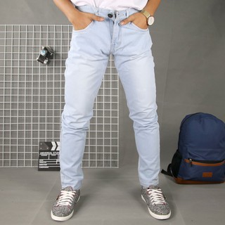 Quần jean nam xanh bạc trơn TS179 vải đẹp, chất lượng tốt Tronshop