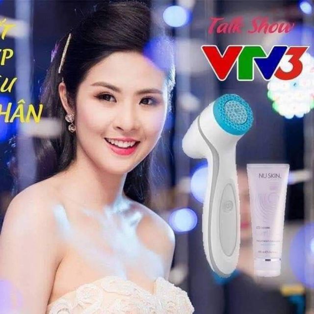 (Hàng Công ty-Nuskin_Bảo Hành 2 năm) Máy Rửa Mặt LumiSpa Nuskin + Sữa rửa mặt NUSKIN