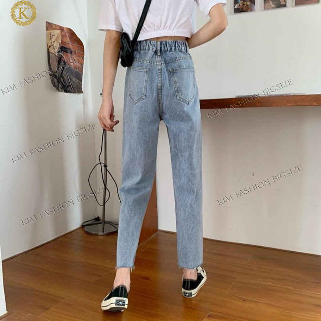 Quần baggy bigsize KimFashion, quần ống rộng cạp lưng cao bigsize 60-90kg BGD51-01