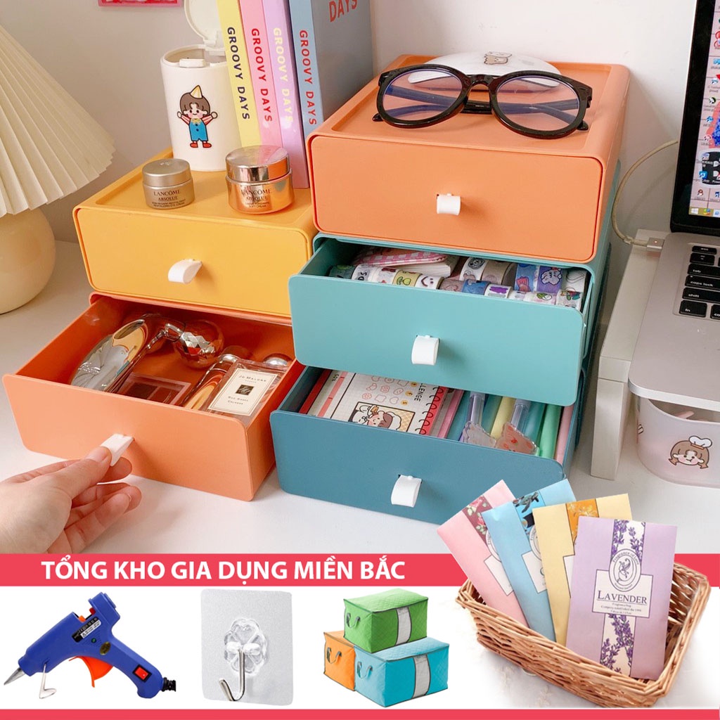 Ngăn Kéo Xếp Tầng Để Đồ K6 - Kệ Để Bàn Học, Tủ Nhựa Bàn Làm Việc Nhiều Ngăn Màu Sắc Phong Cách Hàn Quốc
