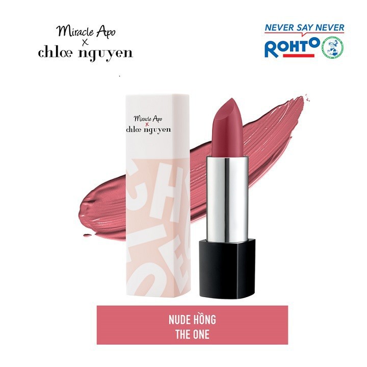 Son thỏi lì Miracle Apo x Chloe Nguyễn Holiday Collection Lipstick The One 4g - Nude Hồng