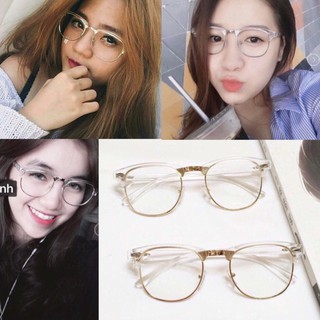 [HÀNG XỊN]  MẮT KÍNH GIẢ CẬN NỬA GỌNG TRONG SUỐT CỰC ĐẸP HANOBI