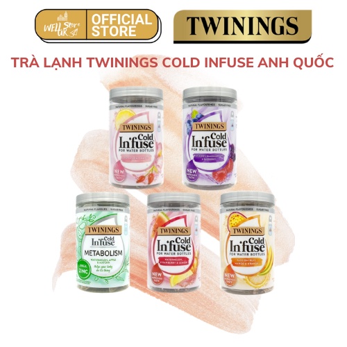 TRÀ HOA QUẢ Ủ NƯỚC LẠNH TWININGS COLD INFUSE ANH QUỐC HỘP 12 TÚI LƯỚI TAM GIÁC