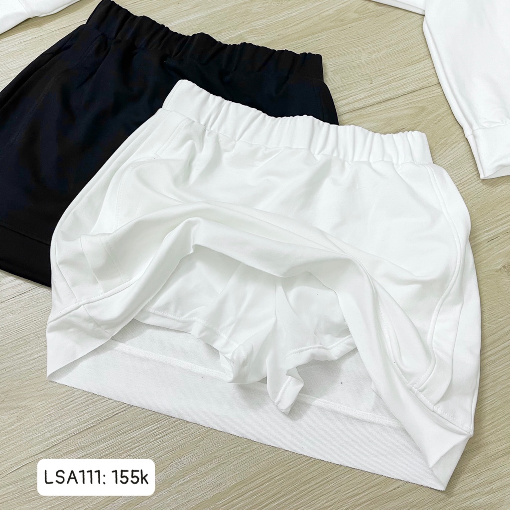 Set thun áo crop nón kèm chân váy LSA111 CHIBEST