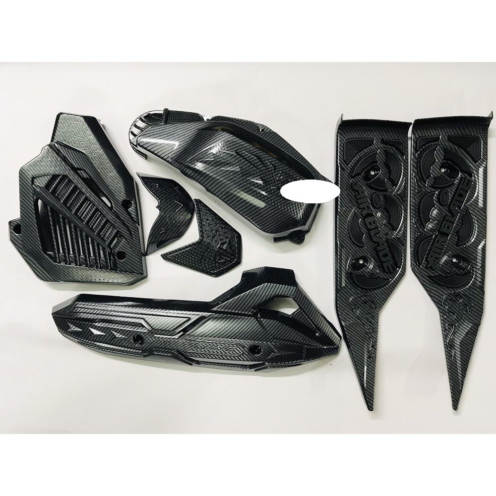 AirBlade 2016-2020 Bộ 6 Món Carbon (Ốp pô + Pô E + Két nước + Mỏ Dè + Thảm Lót Carbon)
