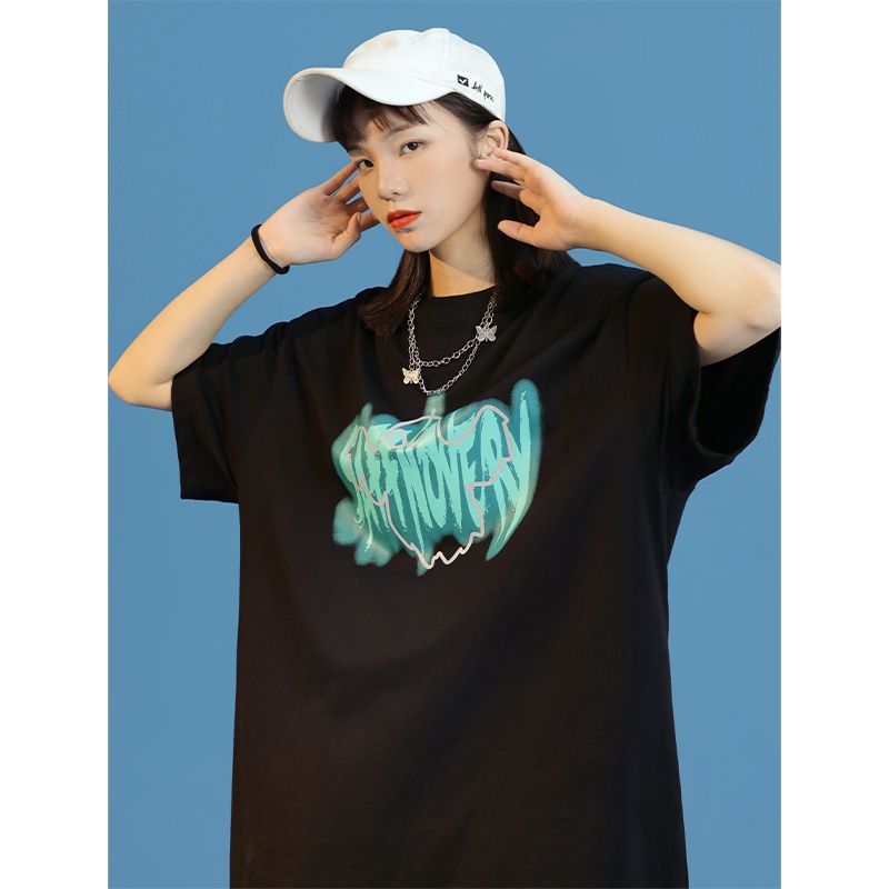 Áo Thun Cotton Tay Ngắn oversize In Họa Tiết Thời Trang Chất Lượng Cao Cho Nữ