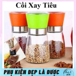 Lọ xay tiêu, dụng cụ xay tiêu, cối xay tiêu thủy tinh, xay tiêu cầm tay A115