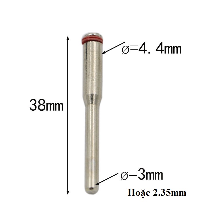 Trục gắn đĩa cắt sắt, căt gỗ trục 2.35mm hoặc 3mm hay cán lắp lưỡi cưa đĩa cắt