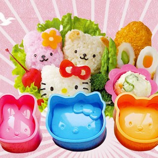 Sét 3 khuôn cơm hình thú cute, khuôn nhà bếp, khay làm bánh, dụng cụ tạo hình nhà bếp đặc biệt