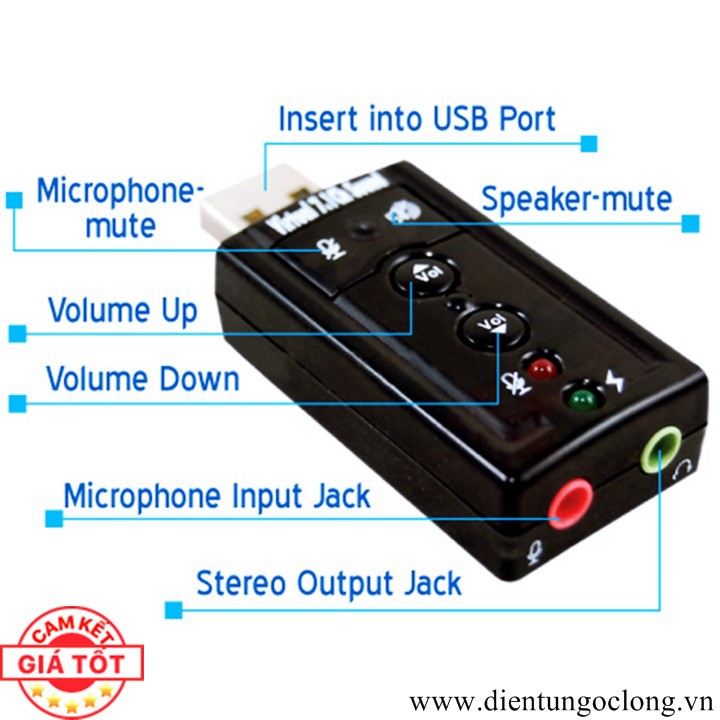 USB Ra Sound 3D 7.1 Đầu Ra Âm Thanh Chuẩn