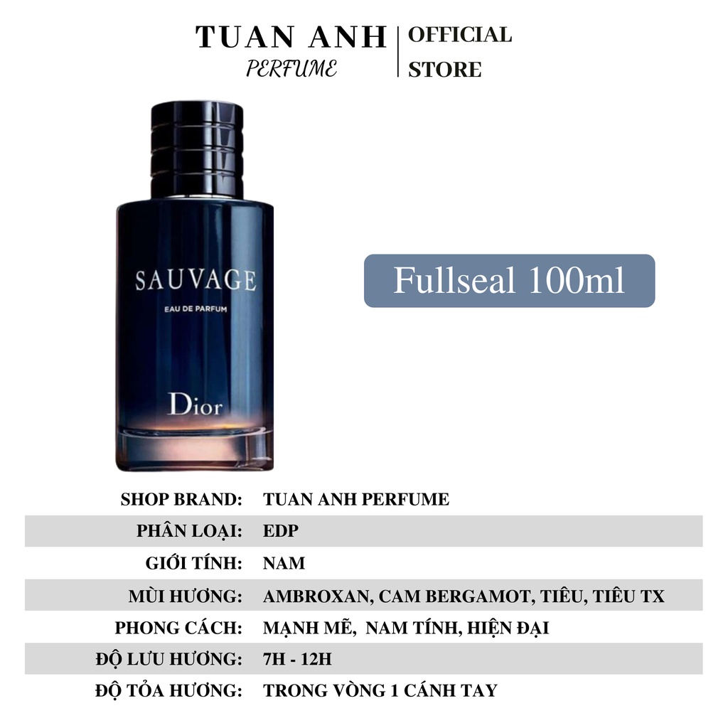 Nước hoa nam chính hãng thơm lâu Dior Sauvage cao cấp TUAN ANH PERFUME | BigBuy360 - bigbuy360.vn