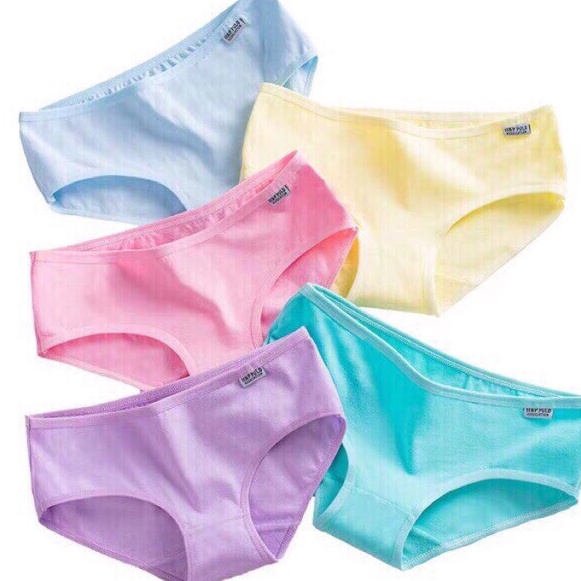 Quần lót nữ cotton H&amp;P Pulo kháng khuẩn mềm mại KIMCHIBIKINI chip trơn thoáng mát dễ thương QL023