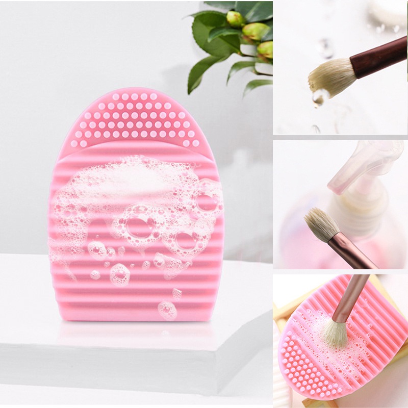 Miếng Silicone Hình Quả Trứng Vệ Sinh Cọ Trang Điểm