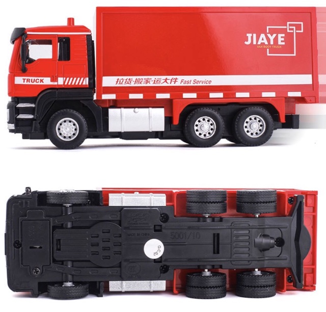 Ảnh thật  Mô Hình 1:50 Xe Tải Auto Truck Jiaye Màu Đỏ 16cm