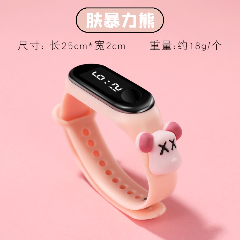 Đồng Hồ Đeo Tay Điện Tử Có Đèn LED Dạ Quang Chống Thấm Nước In Hoạt Hình Dễ Thương Cho Bé